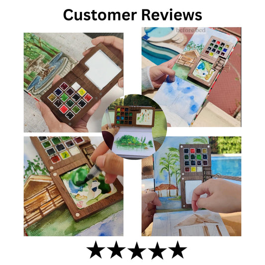 15 colors travel set portable paint box, Portable Art Supplies, Watercolor Palette, Artist Paint Set, Gift for Painters, Birthday gift