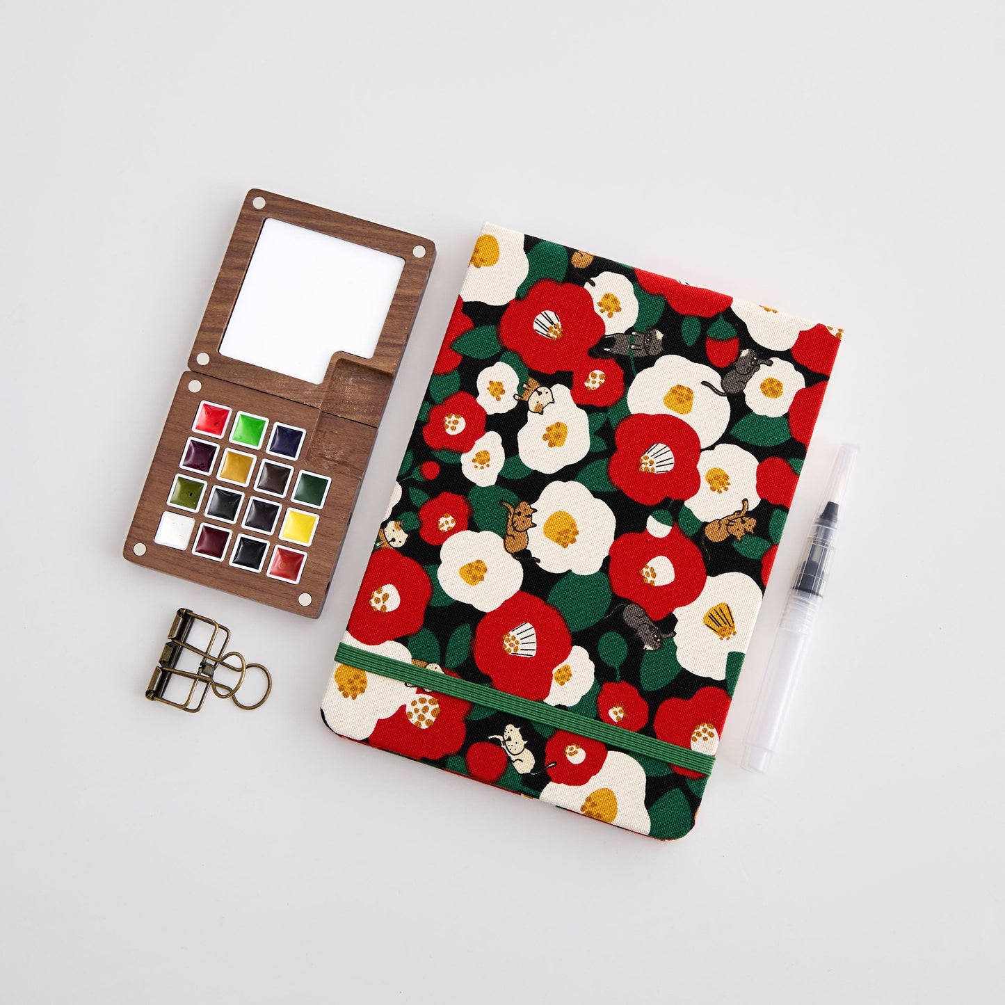 Kit aquarelle voyage 15 couleurs personnalisé carnet de croquis cadeau artiste femme fournitures art palette peinture DIY loisir créatif