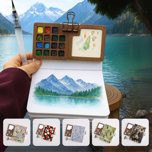 Watercolor Acrylic Travel Kit, Birthday gift, Creative gift, Paint palette, Journaling, Drawing Book,Art supplies, Personalised Gift For her