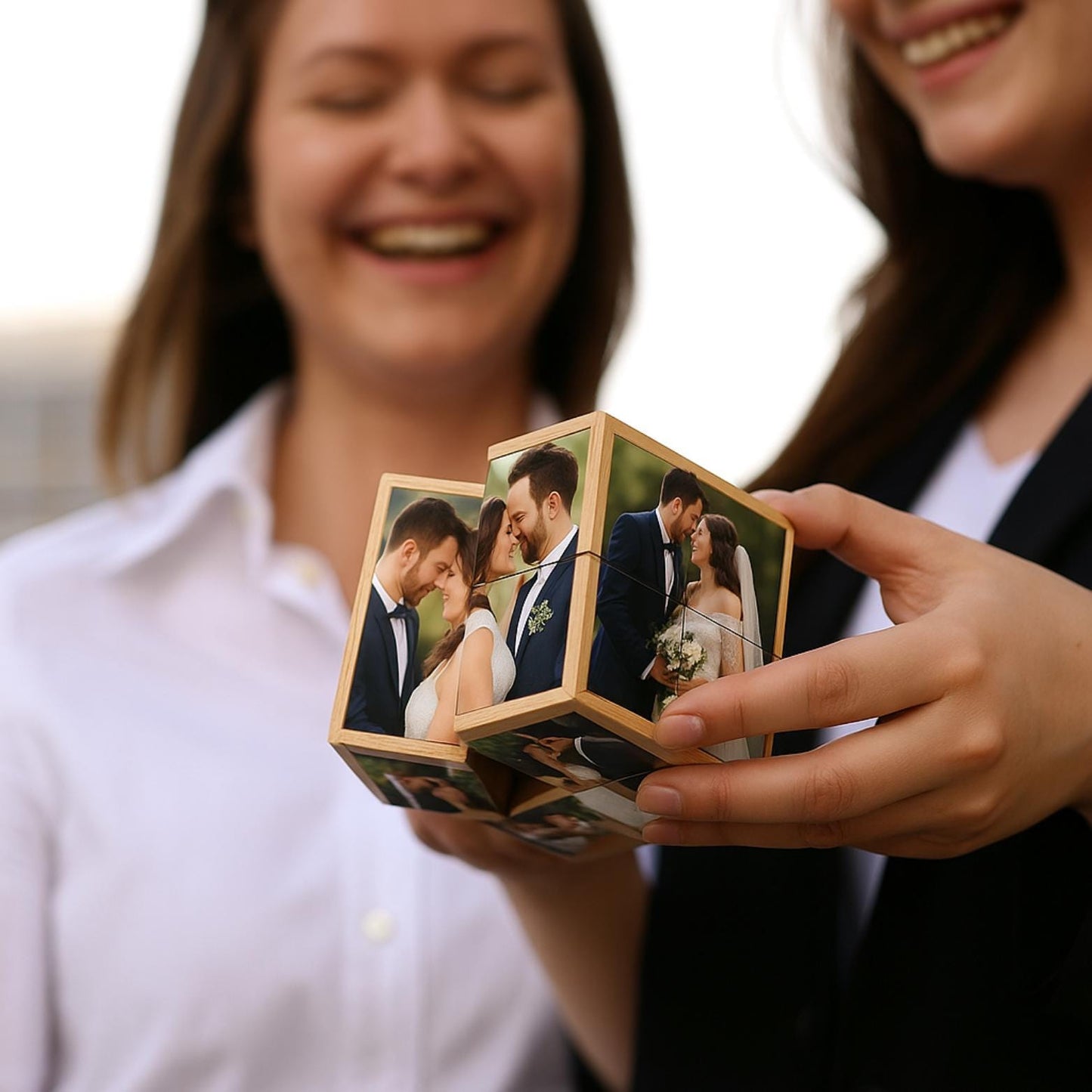 Custom Photo Cube, Personalized Infinity Cube, Unique Wedding Gift, Anniversary Gift, Birthday Gift for Him Her, Custom Picture Keepsake