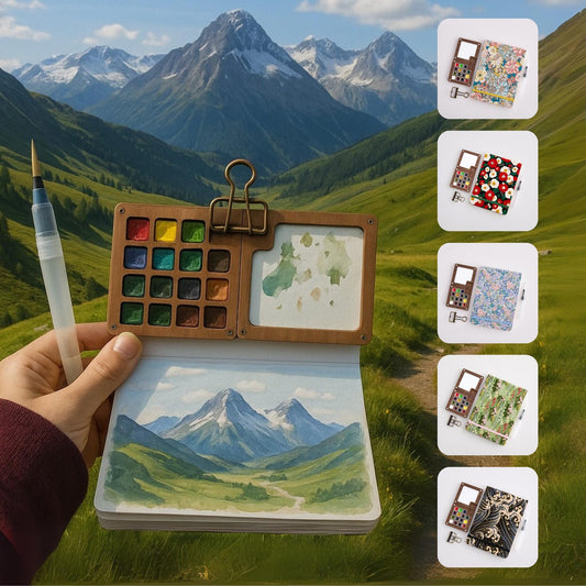 15 colors travel set portable paint box, Portable Art Supplies, Watercolor Palette, Artist Paint Set, Gift for Painters, Birthday gift