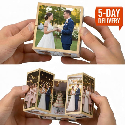 Custom Photo Cube, Personalized Infinity Cube, Unique Wedding Gift, Anniversary Gift, Birthday Gift for Him Her, Custom Picture Keepsake