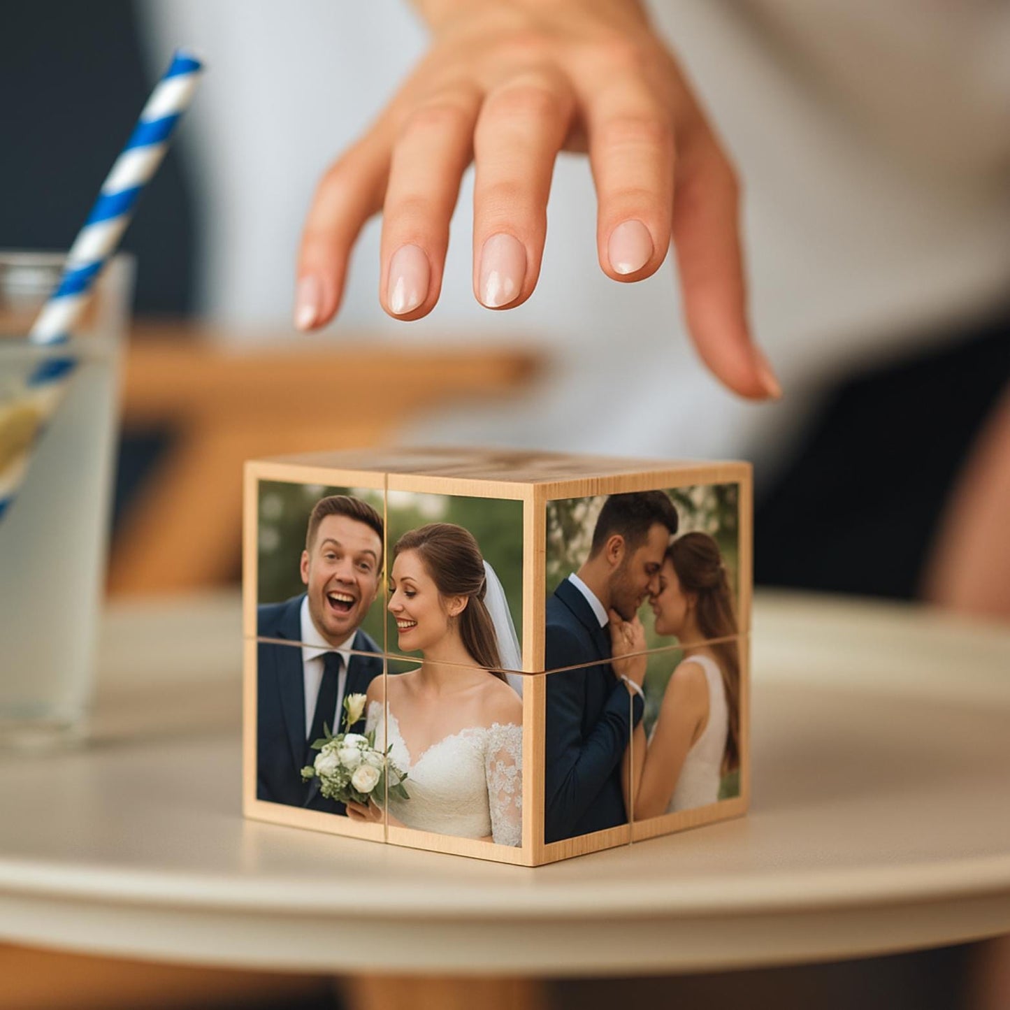 Custom Photo Cube, Personalized Infinity Cube, Unique Wedding Gift, Anniversary Gift, Birthday Gift for Him Her, Custom Picture Keepsake