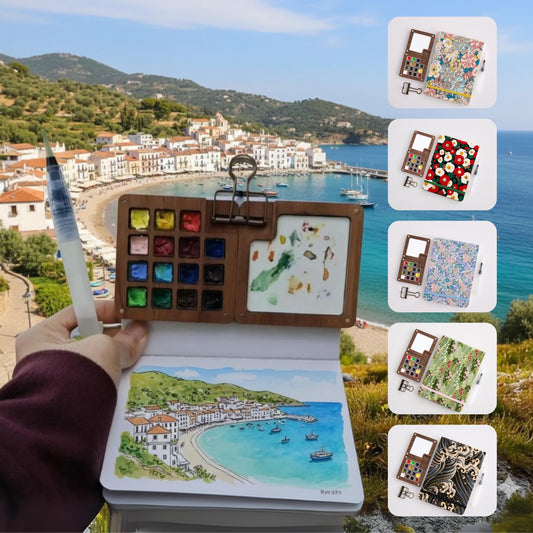 Watercolor Acrylic Travel Kit, Birthday gift, Creative gift, Paint palette, Journaling, Drawing Book,Art supplies, Personalised Gift For her