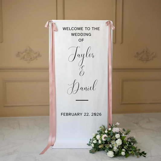 Fabric Wedding Sign, Fabric Welcome Sign, Custom Fabric Wedding Sign, Modern Wedding Welcome Sign, Wedding Welcome Sign