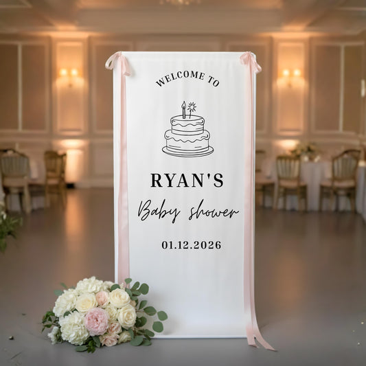 Baby Shower Welcome Sign, Fabric Baby Shower Sign, Baby Girl Baby Shower Sign, Baby Boy Baby Shower Sign, Linen Baby Shower Sign