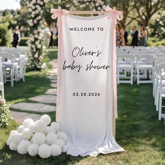 Welcome Sign for Baby Shower, Personalized Fabric Baby Shower Sign, Custom Baby Shower Sign, Personalized Baby Shower Decor