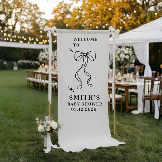Welcome Sign for Baby Shower Custom Baby Shower Sign Fabric Baby Shower Sign Hello Baby Sign Baby Shower Decorations Gender Reveal Banner