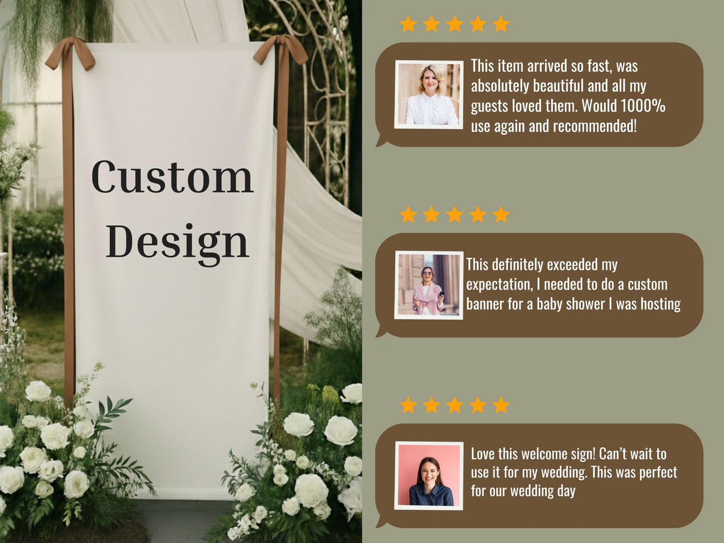 Custom Wedding Fabric Sign, Custom Welcome Banner, Modern Outdoor Wedding Decor, Personalized Ceremony Sign, Engagement Party Decoration