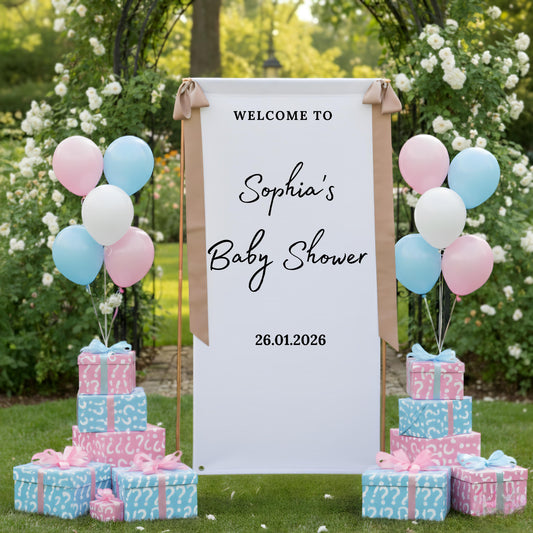 Personalized Fabric Baby Shower Sign, Custom Baby Shower Sign, Welcome Sign for Baby Shower, Custom Baby Shower Decor, Gender Reveal Sign