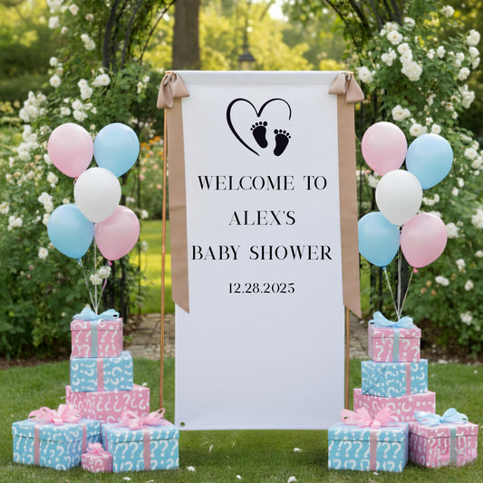 Welcome Sign for Baby Shower, Personalized Fabric Baby Shower Sign, Custom Baby Shower Sign, Custom Baby Shower Decor