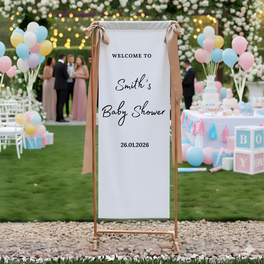 Welcome Sign for Baby Shower, Personalized Fabric Baby Shower Sign, Custom Baby Shower Sign, Custom Baby Shower Decor