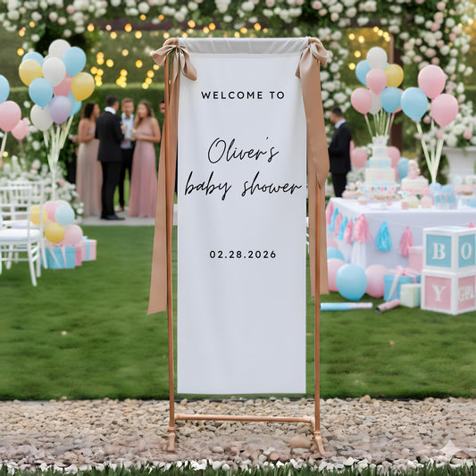 Custom Baby Shower Sign, Fabric Baby Shower Sign, Hello Baby Sign, Baby Shower Decorations, Baby Shower Welcome Sign, Oh Baby Welcome Sign