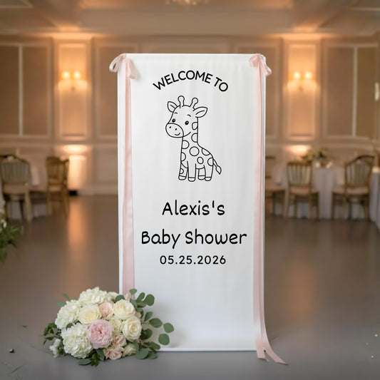 Personalized Fabric Baby Shower Welcome Sign, Custom Baby Shower Decor, Wedding Welcome Sign