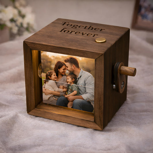 Personalized Photo Flipbook Animation Box, Custom wooden Photo Book, Custom Crank Photobox Picture Box, Creative Anniversary Valentine Gifts