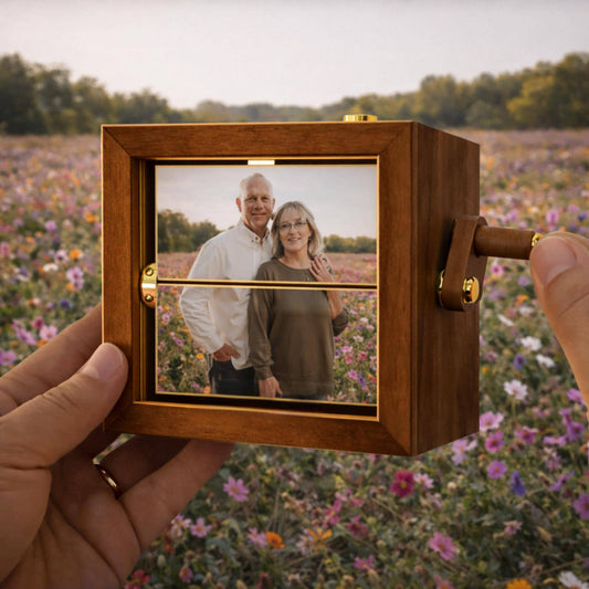 Personalized Wooden Photo Flipbook Animation Box Grandma Mother's Day Gift Custom wooden Photo Book with Light