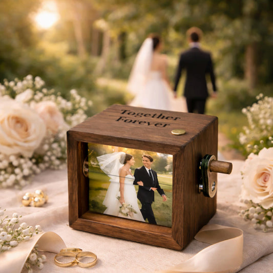 Personalized Wooden Crank Photo Flipbook Animation Box with Light Creative Anniversary Gifts Valentine's Day Gift