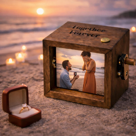 Personalized Photo Flipbook Animation Box Custom Crank Photobox Picture Box Custom wooden Photo Book with Light Custom Photo Flipbook Frame