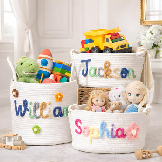 Personalized Handmade Basket • Baby Shower Gift • Toy Organizer • 2026 Personalised Easter Basket