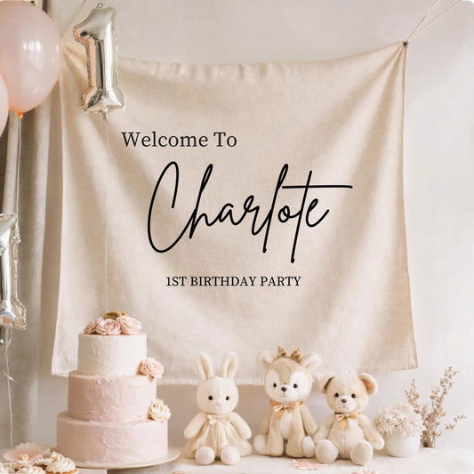 Custom Birthday Banner, Personalised Birthday Name Flag, Birthday Banner, Fabric Birtday Sign, Birthday Boho Wall Art
