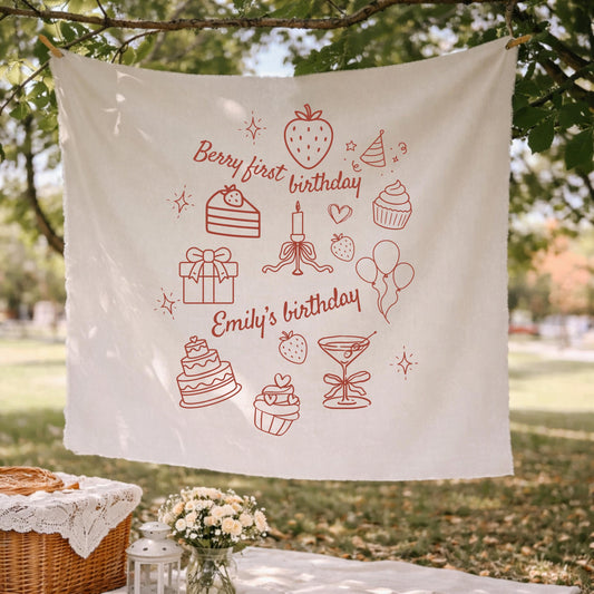 Custom Birthday Banner, Personalised Birthday Name Flag, Birthday Banner, Fabric Sign, Fabric Birthday Sign, Birthday Boho Wall Art, Linen
