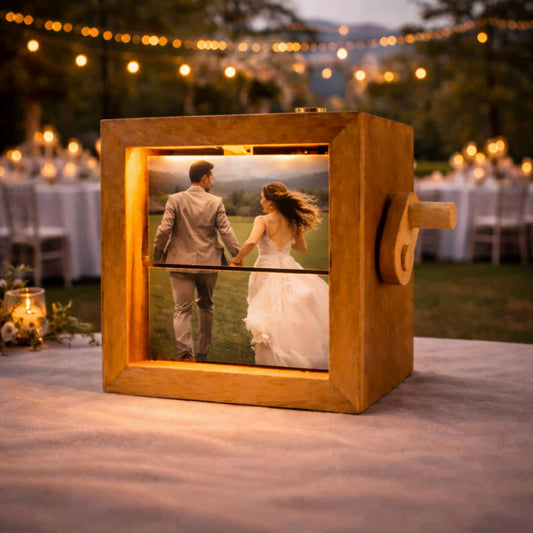 Personalized Photo Flipbook Animation Box,Custom wooden Photo Book with Light,Custom Crank Photobox Picture Box,Creative Anniversary gifts