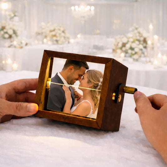Personalized Photo Flipbook Box with Light, Hand Crank Animation, Anniversary Gifts