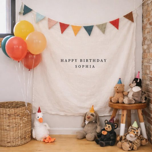 Custom Birthday Sign, Personalised Birthday Name Flag, Birthday Banner, Fabric Birthday Sign, Personalized Birthday Decor