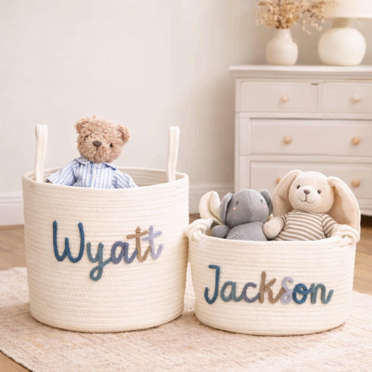 Custom Toy Basket,Baby Shower Gifts, Kids Gifts,Nursery Decor, Gifts for Baby,Custom Name Basket,Kid Toy Basket,Baby Name Gift,Home Storage