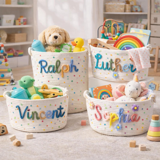 Personalized Easter Basket for Kids, Custom Name Bunny Basket, Baby Name Basket, Easter Egg Hunt Basket